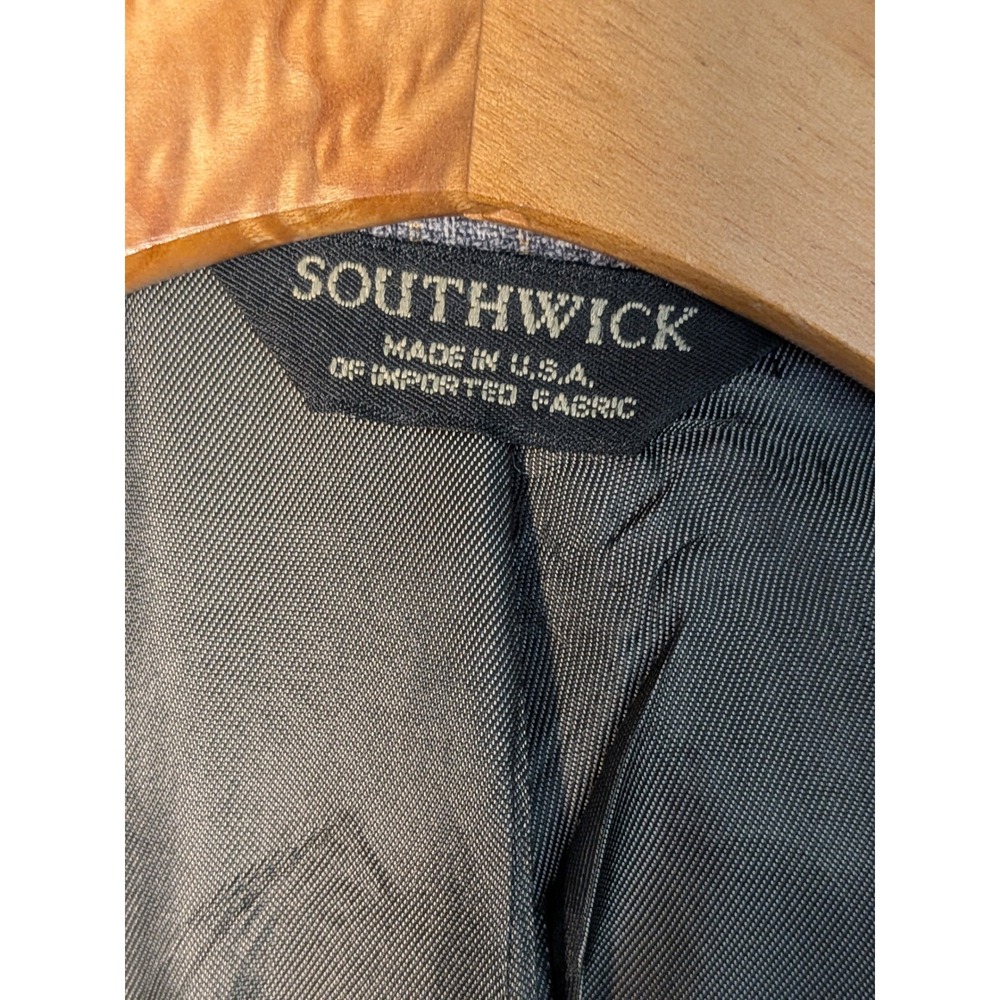 Southwick Mens Gray Micro Check 3 Button Sport Coat Blazer USA Made 39 Reg - Picture 3 of 6
